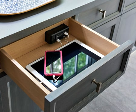 In-drawer charging station
